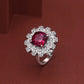 Bling Rings Women 925 Wedding Rings 925 Silver Cubic Zirconia Ruby Ring
