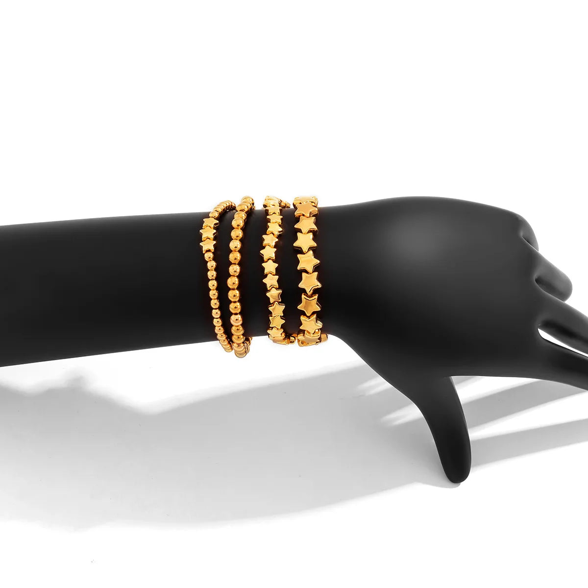 Boho Handmade Beaded Star Bracelet Combination Set Women's Retro Simple Gold Color Metal Bracelets Girly Charm Fashion Jewelry