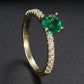Luxury AAA CZ Green Wedding Rings for Women New Romantic Crystal Engagement Finger Ring France Party Bride Jewelry