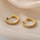 Round Hoop Earrings For Women Gold Color Stainless Steel Earrings 2024 Trend New Wedding Band Couple Jewelry Freeshipping Items
