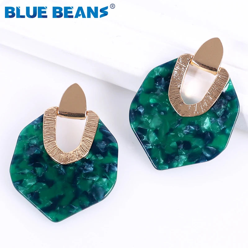 Earrings for Women 2019 New Bohemian Acrylic Colorful Resin Minimalist Earring Dangle Unique Design Statement  Wedding Jewelry