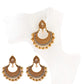 Ethnic Retro Green Sector Carved Turkish Jhumka Earrings For Women Indian Jewelry Pearl Tassel Earrings