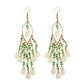 2020 Vintage Ethnic Bohemian White Beads Jhumka Earrings Geometric Metal Tassel Indian Earrings Tibetan Jewelry