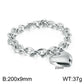 8mm Waterproof Stainless Steel Polished Heart Bracelet and Necklace Set Minimalist Gold Plated Link Chain Trendy Jewelry