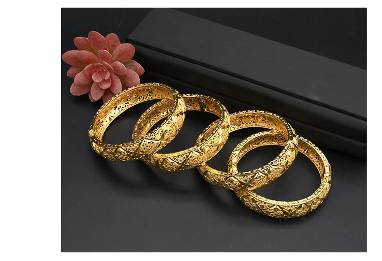 ANIID Dubai 24K Gold Color Hand Bracelet And Bangles Women Designer African Charm New Luxury High Quality Moroccan Jewelry