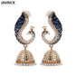 Retro Indian Bollywood Kundan Peacock Jhumka Jhumki Drop Earrings Imitation Pearls Women Gypsy Jewelry