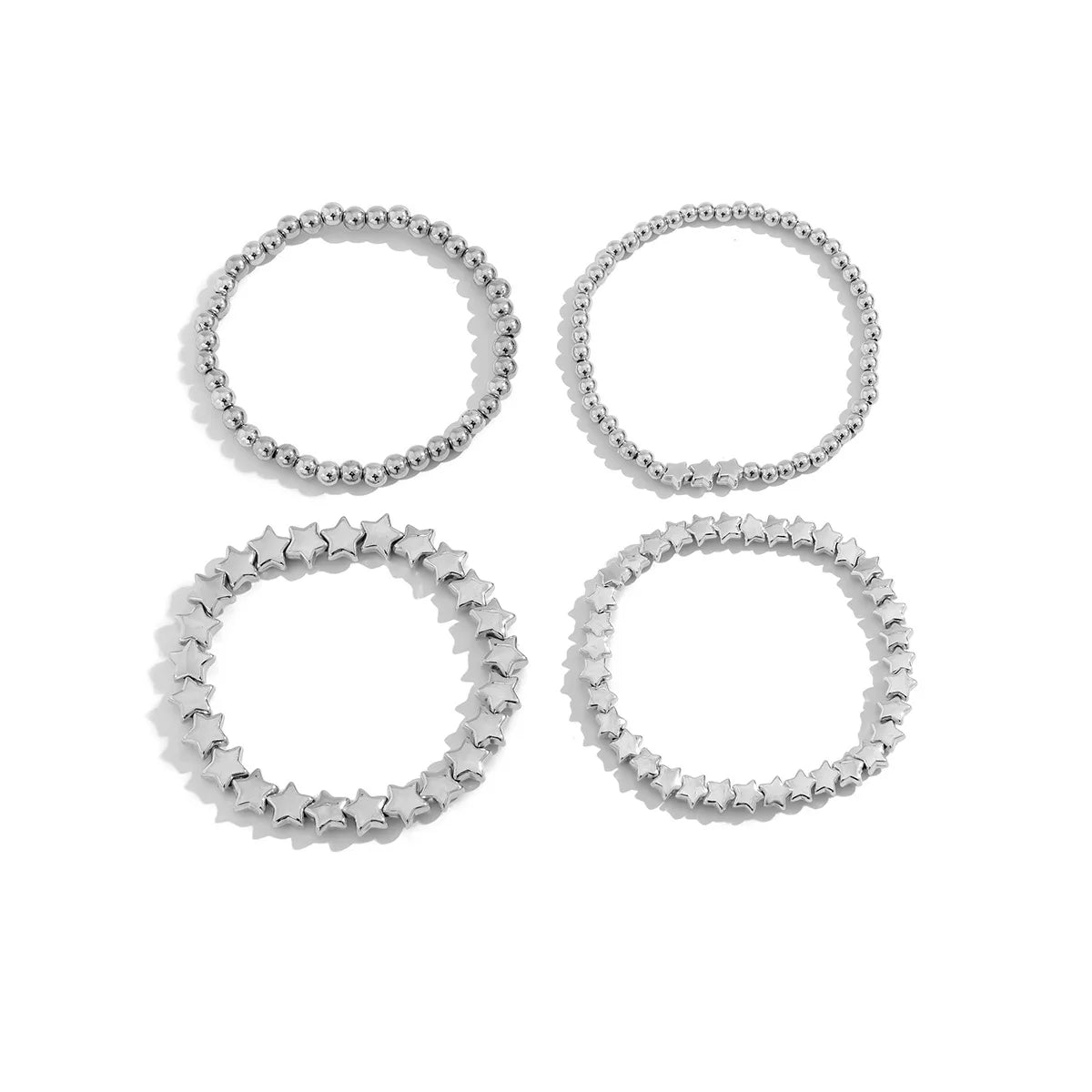 Boho Handmade Beaded Star Bracelet Combination Set Women's Retro Simple Gold Color Metal Bracelets Girly Charm Fashion Jewelry