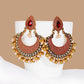 Ethnic Retro Green Sector Carved Turkish Jhumka Earrings For Women Indian Jewelry Pearl Tassel Earrings