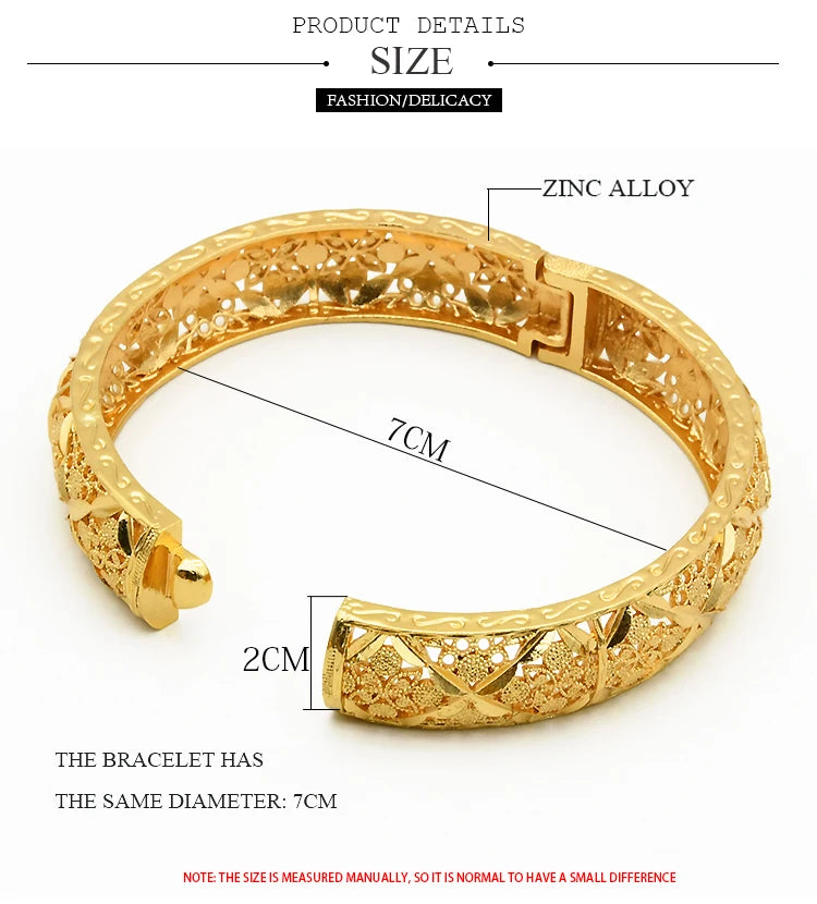 ANIID Dubai 24K Gold Color Hand Bracelet And Bangles Women Designer African Charm New Luxury High Quality Moroccan Jewelry