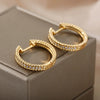 Round Hoop Earrings For Women Gold Color Stainless Steel Earrings 2024 Trend New Wedding Band Couple Jewelry Freeshipping Items