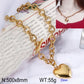 8mm Waterproof Stainless Steel Polished Heart Bracelet and Necklace Set Minimalist Gold Plated Link Chain Trendy Jewelry