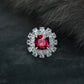 Bling Rings Women 925 Wedding Rings 925 Silver Cubic Zirconia Ruby Ring