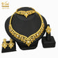 ANIID Dubai Jewelry Sets Gold Color 24k Luxury Big African Nigerian Necklace Bracelets Earring Ring For Wedding Jewelri Party