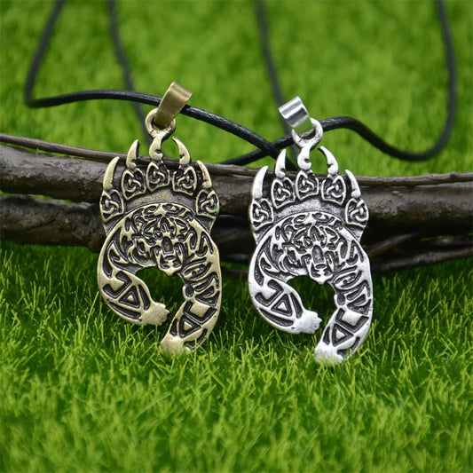 Bear Paw Slavic God Veles Symbol Amulet Talisman Viking Pendant Male Jewelry Necklace