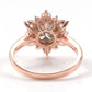 Wholesale Original Flower Shape 14k Soild Rose Gold Round Brillant Cut Moissanite Diamond Claw Setting for Woman Gift Use