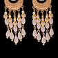 2020 Vintage Ethnic Bohemian White Beads Jhumka Earrings Geometric Metal Tassel Indian Earrings Tibetan Jewelry