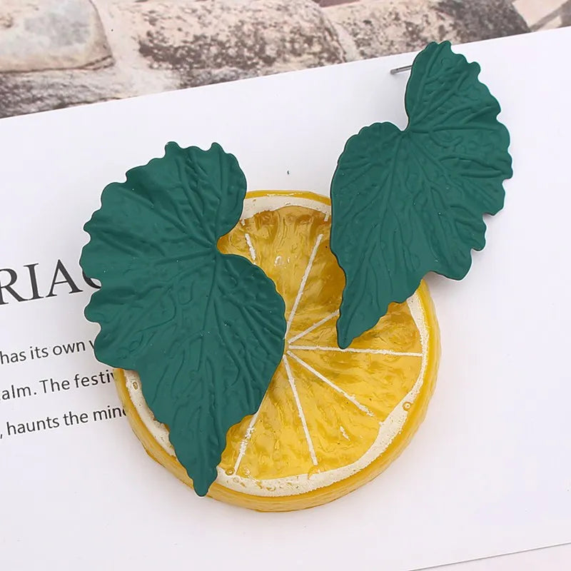 Fashion Geometric Gold Color Ginkgo Biloba Leaf Shape Drop Earring Creative Personality Earring Jewelry