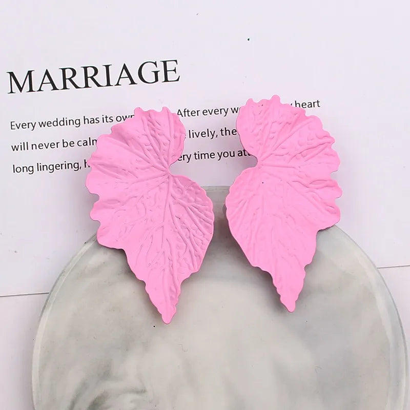 Fashion Geometric Gold Color Ginkgo Biloba Leaf Shape Drop Earring Creative Personality Earring Jewelry