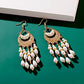2020 Vintage Ethnic Bohemian White Beads Jhumka Earrings Geometric Metal Tassel Indian Earrings Tibetan Jewelry