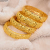 New Luxury Gold Color Bangles Women Men Girls Ethiopian African Dubai Wedding Bracelet Pulseras Party Gifts