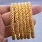 24k 6Pcs Gold Color Dubai India Bangles For Women African Bridal Bangles Bracelets Gold Wedding Bangles Jewellery Gifts