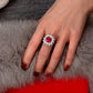 Bling Rings Women 925 Wedding Rings 925 Silver Cubic Zirconia Ruby Ring