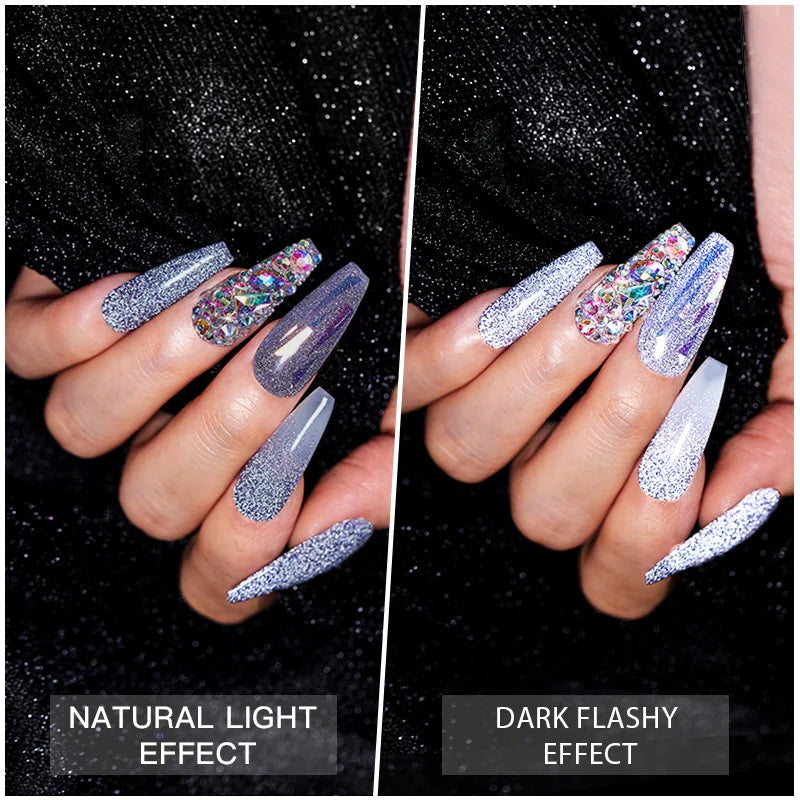 Mtssii 6ML Reflective Gel Nail Polish Shiny 14 Colors Semi-permanent UV Gel varnish Hybrid Nail Polish for Nail Art Manicure