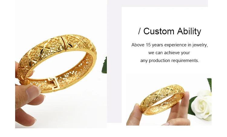 ANIID Dubai 24K Gold Color Hand Bracelet And Bangles Women Designer African Charm New Luxury High Quality Moroccan Jewelry