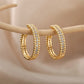 Round Hoop Earrings For Women Gold Color Stainless Steel Earrings 2024 Trend New Wedding Band Couple Jewelry Freeshipping Items