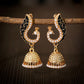 Ethnic Women's Peacock Indian Jewelry Gypsy Vintage Tribe Imitation Pearls Tassel Jhumka Earrings Fashion Jewelry