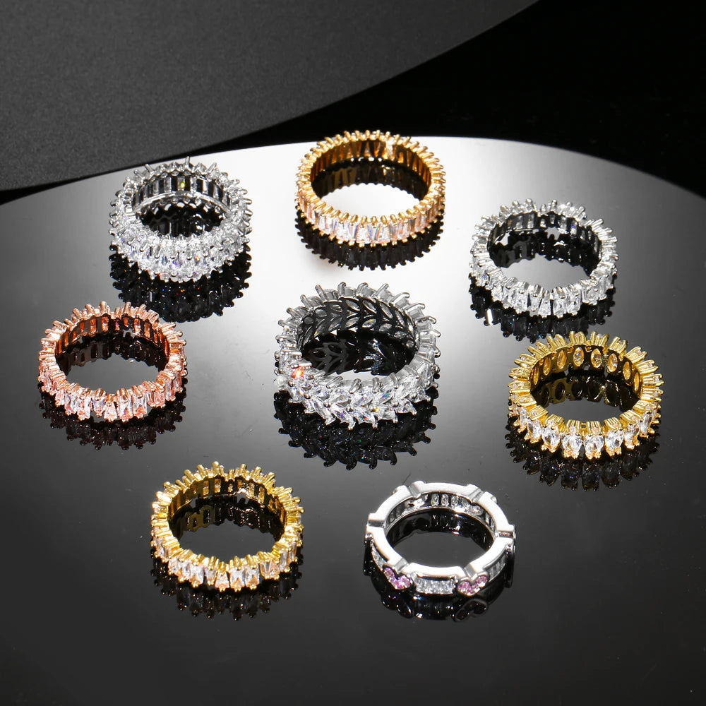 Fashion Luxury Cubic Zirconia Engagement Rings for Women Marquise Crystal Wedding Ring Party Jewelry Gift