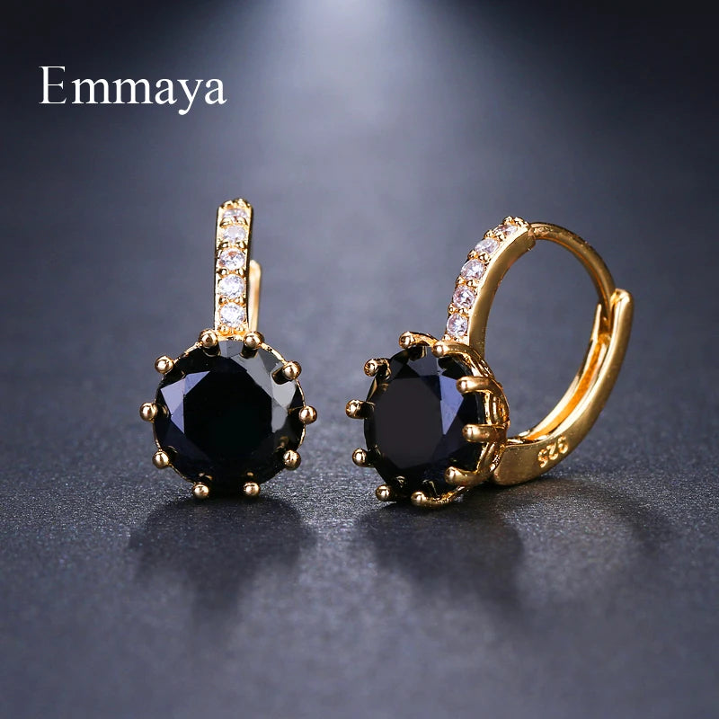EMMAYA Fashion 9 Colors AAA CZ Element Stud Earrings For Women Wholesale Cheap Factory Price Wedding Party Gift