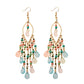 2020 Vintage Ethnic Bohemian White Beads Jhumka Earrings Geometric Metal Tassel Indian Earrings Tibetan Jewelry