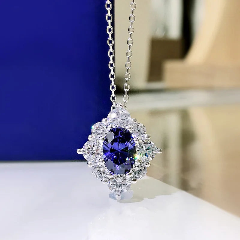 2025 Gorgeous White/Green/Purple/Pink Cubic Zirconia Women Necklace Simple and Elegant Design Female Wedding Trendy Jewelry