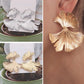 Fashion Geometric Gold Color Ginkgo Biloba Leaf Shape Drop Earring Creative Personality Earring Jewelry
