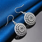 1 pair of 925 sterling silver exquisite round earrings, ladies' fashionable wedding accessories, jewelry