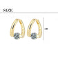925 Sterling Silver Gold Crystals Simple Earrings For Women Fashion Wedding Luxury Jewelry 2024 Trend