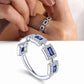 2025 Luxury Prong Setting-Rings For Women With Deep Blue Zircon Stone Anniversary Gift   Wife Micro Paved Middle