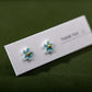 Handmade Multicolor Ceramic Flower Earrings With Stainless Steel Pin - Trendy And Eye-catching Jewelry Z638