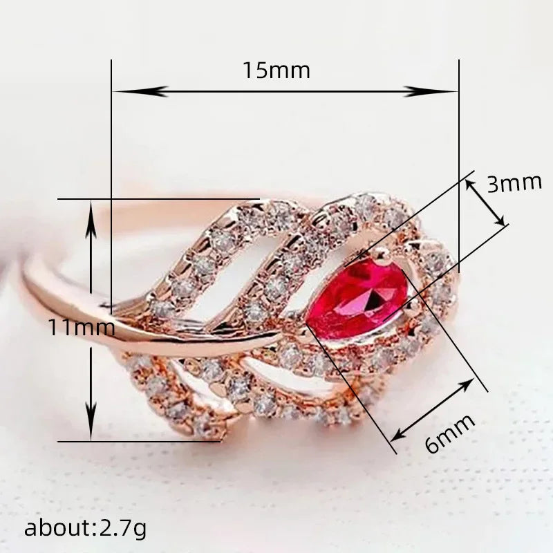 2025 European and American Red Cubic Zirconia Ring, Oval Geometric Fashion Temperament Elegant and Dazzling Jewelry Accessories