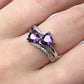 2025 New Purple Cubic Zirconia Ring with Sparkling Square Crystal, High End Women's Personalized Fashion Cocktail Party Jewelry