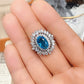2025 New Fashion Sea Blue Cubic Zirconia Women's Wedding Ring Luxury Engagement Party Elegant   Brilliant Jewelry