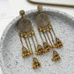 Ethnic Style Retro Geometric Round Bead Bells Tassel Long Dangling Earrings Women Indian Jhumka Jewelry