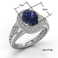 2025 Luxury Prong Setting-Rings For Women With Deep Blue Zircon Stone Anniversary Gift   Wife Micro Paved Middle
