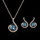 3pcs/set Jewelry Sets Women Elegant Waterdrop Rhinestone Pendant Necklace Hook Earrings Jewelry Set