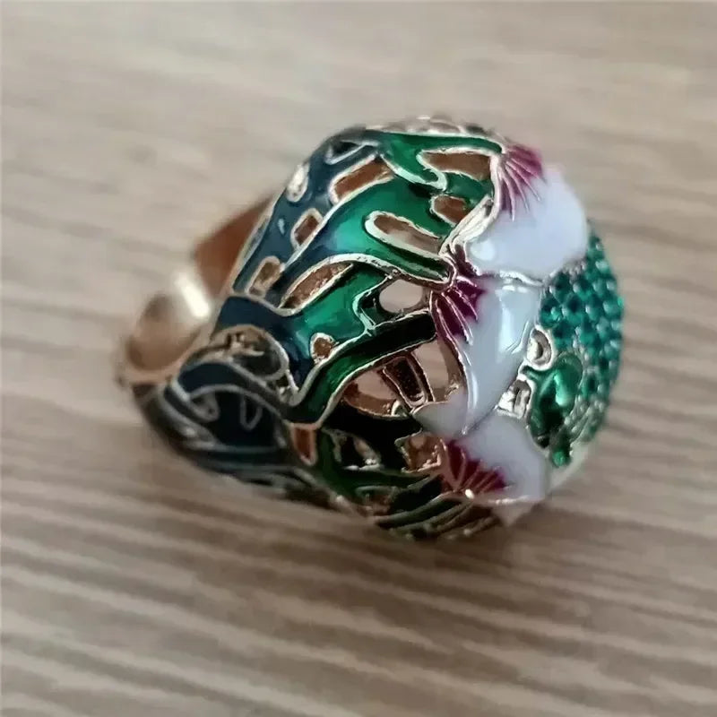 2024 New Luxury Women's Big Black Stone Ring Fashion Silver Zircon Wedding Rings Female Bride Love Engagement