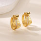 Zircon Geometric Snake Earrings for Women Multi Layered Gold Color Small Hoop Earrings Fashion Ear Piercing Wedding Jewelry
