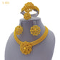 XUHUANG Luxury Flower Necklace Sets For Women Wedding Dubai Gold Plated African Jewelry Set Indian Jewellery Anniversary Gifts