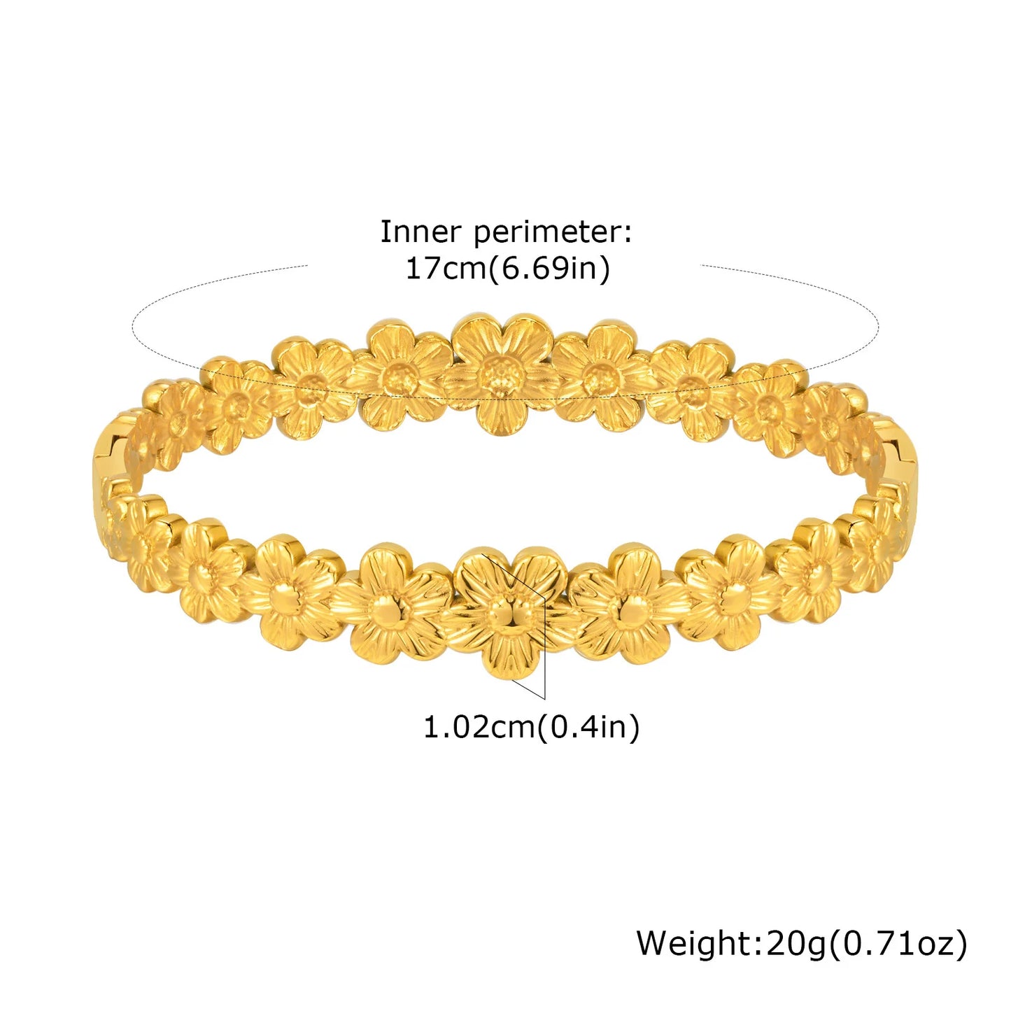 Vnox Romantic Zircon Cuff Bracelet For Women Geometric Fashion Lady Jewelry Stainless Steel Bangles Party Gold Color Never Fade