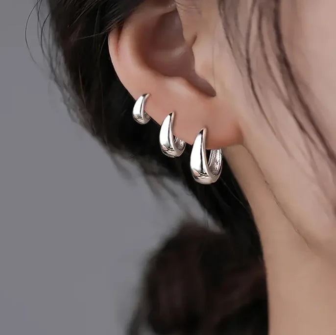 Three earrings, elegant, sexy and cute, made of copper for a lady, paired with a simple, everyday, party, wedding, gold and silv